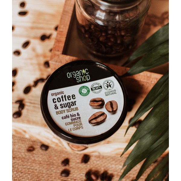 Tẩy Da Chết Body Organic Shop Organic Coffee & Sugar Body Scrub Thơm Mùi Cafe Key4