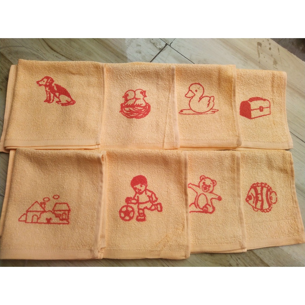 50 khăn mặt mầm non in ký hiệu