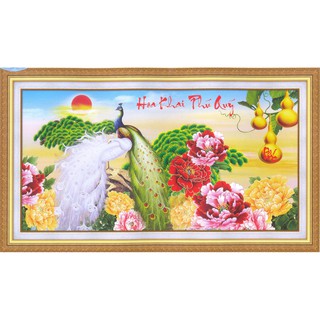 Tranh thêu chữ thập Hoa Khai Phú Quý DLH-223065