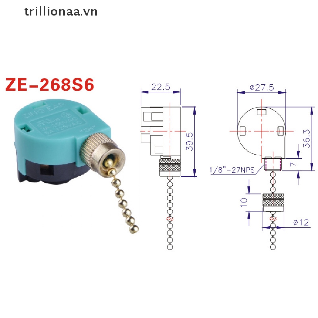 Công Tắc Điều Khiển Tốc Độ Quạt Trần 3 Tốc Độ ZE-268S6 4 Dây