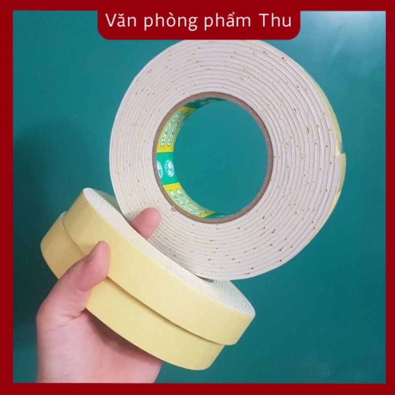 Băng Keo 2 Mặt Xốp Trắng  2.4cm  5cm