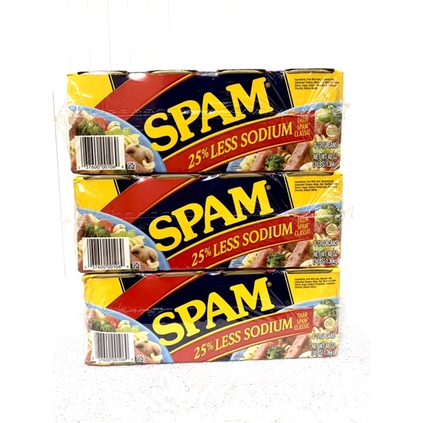 (date04/2024)Thịt hộp SPAM Mỹ 25% less sodium