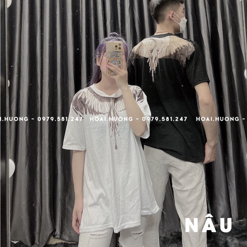Áo Cánh Chim Bur.lon Viền Vai Nam Nữ Unisex Cotton In Nhiệt Ảnh Thật Kèm Video