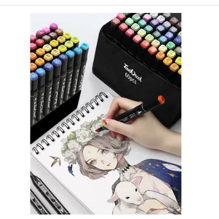 Bút màu Marker Touch họa cụ tô màu dạ vẽ tranh anime Túi Vải Bộ 24/36/48 màu