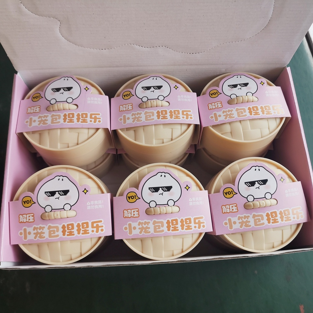 Size To 10cm Đồ chơi Squishy hình bánh bao có hộp như hình chậm tăng giá rẻ dễ thương màu trắng gudetama