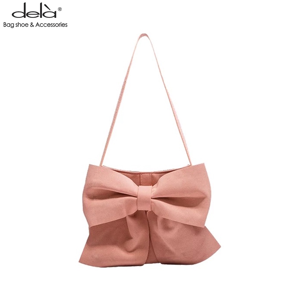 Dela Túi Đeo Chéo Nữ Cute Dela Túi Xách Đeo Vai Đính Nơ To Thời Trang Nữ Ngọt Ngào