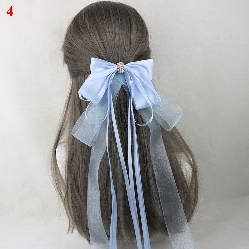 Kẹp Tóc Hình Nơ Phối Ren Phong Cách Lolita Ngọt Ngào Cho Nữ