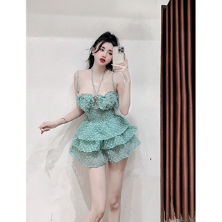 _  Đầm 2 dây cúp ngực 3 tầng