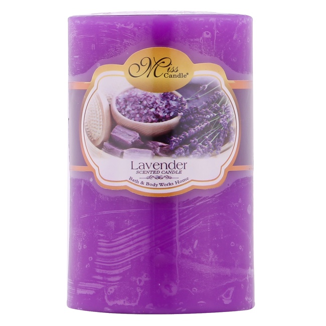 Khay 6 nến thơm trụ tròn D5H8 Miss Candle FTRAMART NQM0819 5 x 8 cm (tTím, hương oải hương)