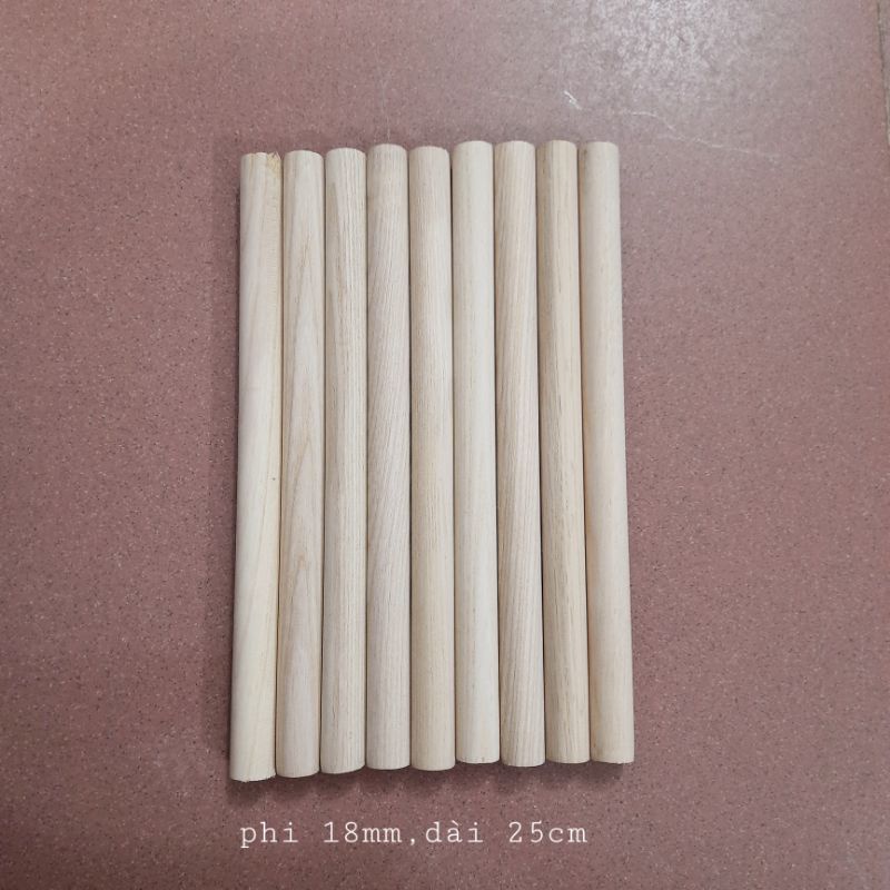 Thanh Gỗ Tròn Phi 18mm Gỗ Tần Bì