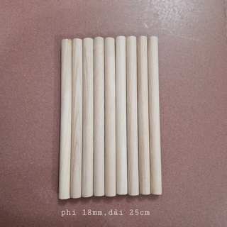 (Hàng Đẹp) Thanh Gỗ Tròn Phi 18mm Gỗ Tần Bì ( Các Kích Cỡ )