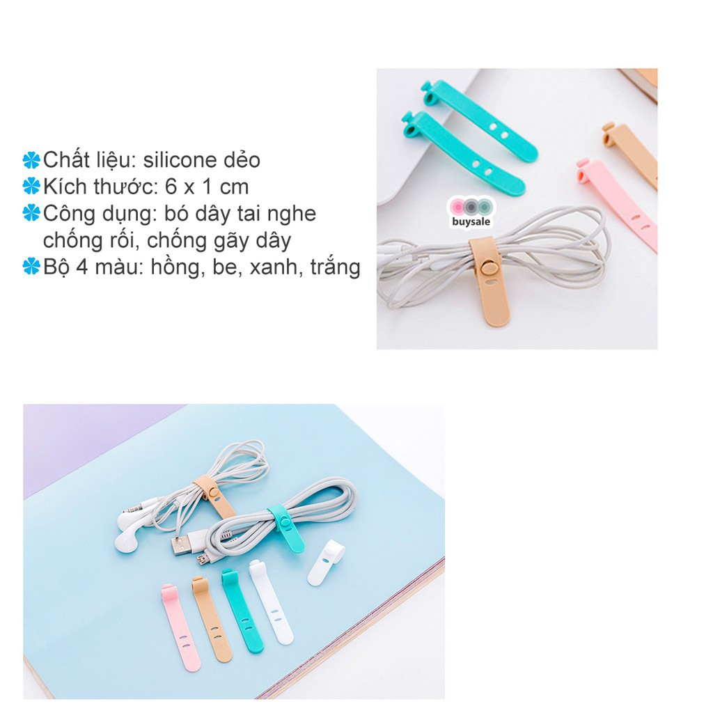 Dây silicone quấn tai nghe, dây cáp sạc chống rối chống gãy