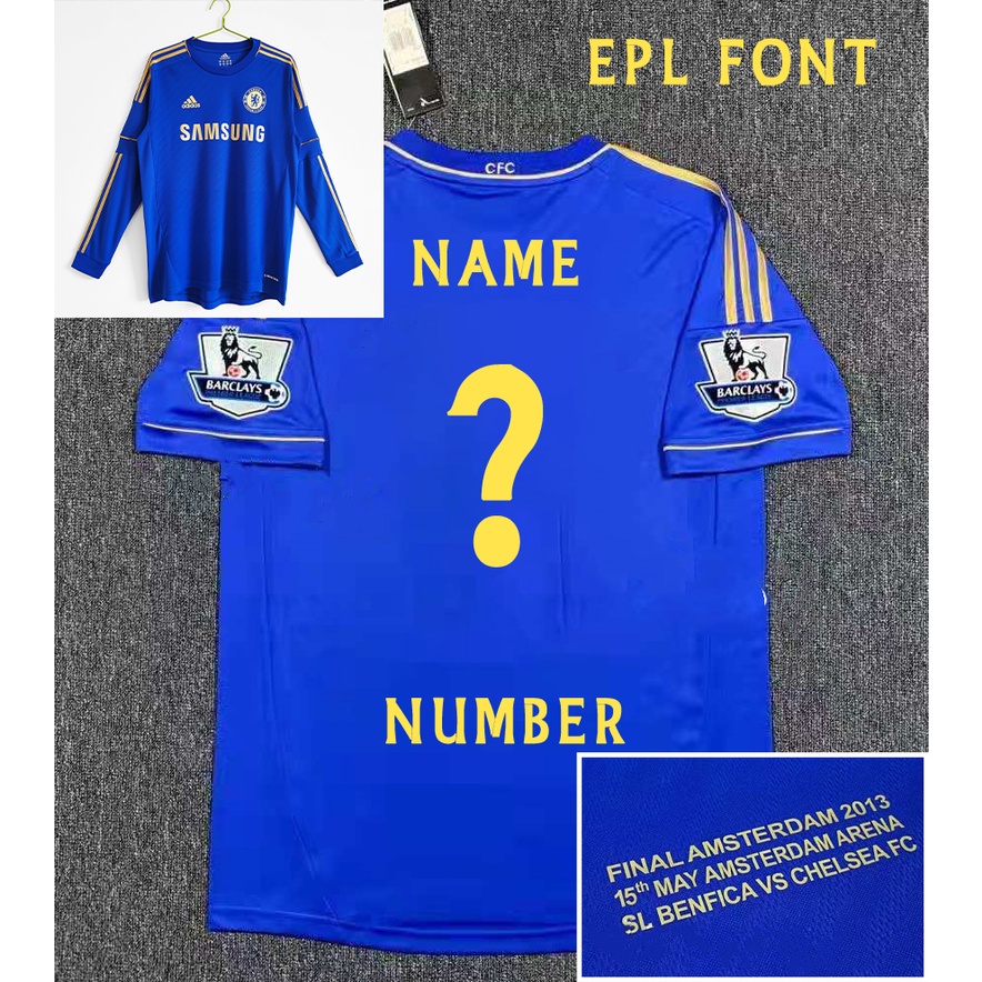 Áo Thun Bóng Đá Chelsea s-2xl * full size Tay Dài 2012-13