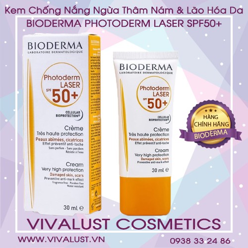 Kem Chống Nắng BIODERMA Photoderm LASER SPF 50+ (30ml) - Ngăn Ngừa Thâm Nám &amp; Lão Hóa Da