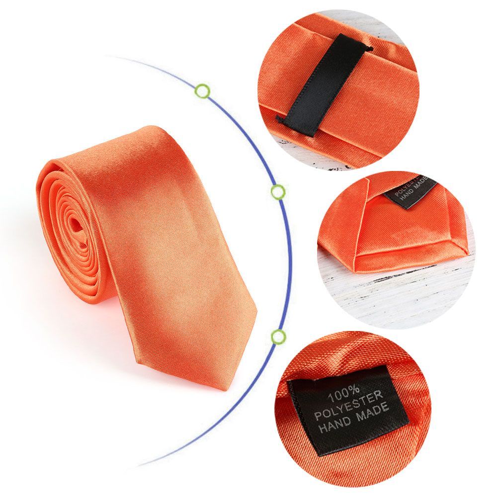 CLEVER Fashion Casual Neck Skinny Solid Silk Wedding Tie Necktie