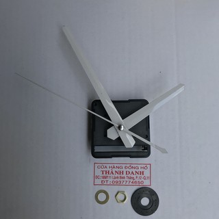 Bộ kim trắng dài 13cm và máy đồng hồ Taiwan loại thường trục 5mm kim trôi