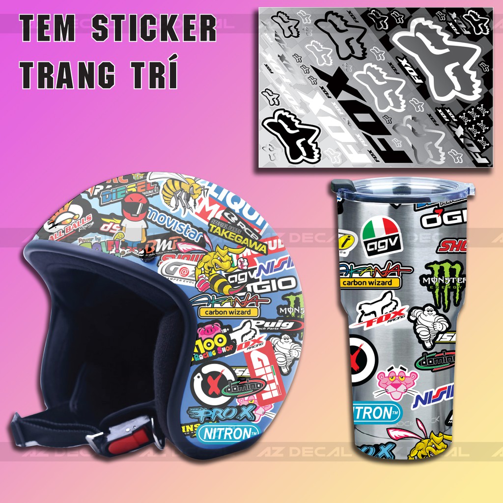 [Set A4] Sticker Dán Xe Chủ Đề Fox 02 | Trang Trí Xe Máy, Xe Điện, Nón Bảo Hiểm, Laptop, Điện Thoại