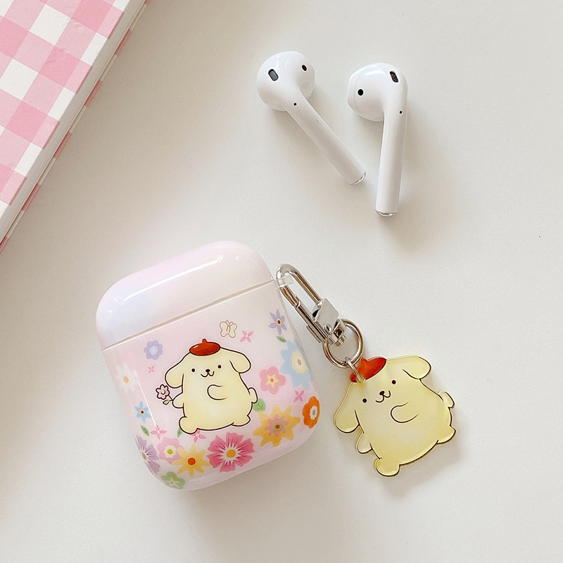 Vỏ Đựng Bảo Vệ Hộp Sạc Tai Nghe Airpods 1 / 2 Kèm Móc Khóa