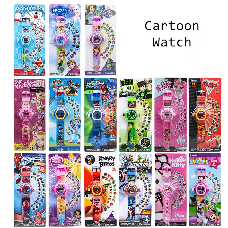Đồng Hồ Điện Tử Hình Nhân Vật Người Nhện Phim Frozen 24 Mẫu Cho Bé