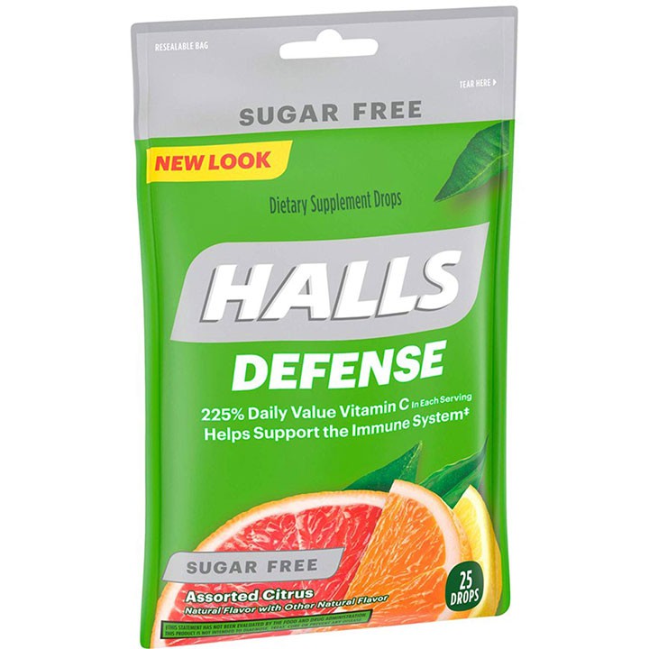 Kẹo ngậm ho và viêm họng Halls Sugar Free - Assorted Citrus