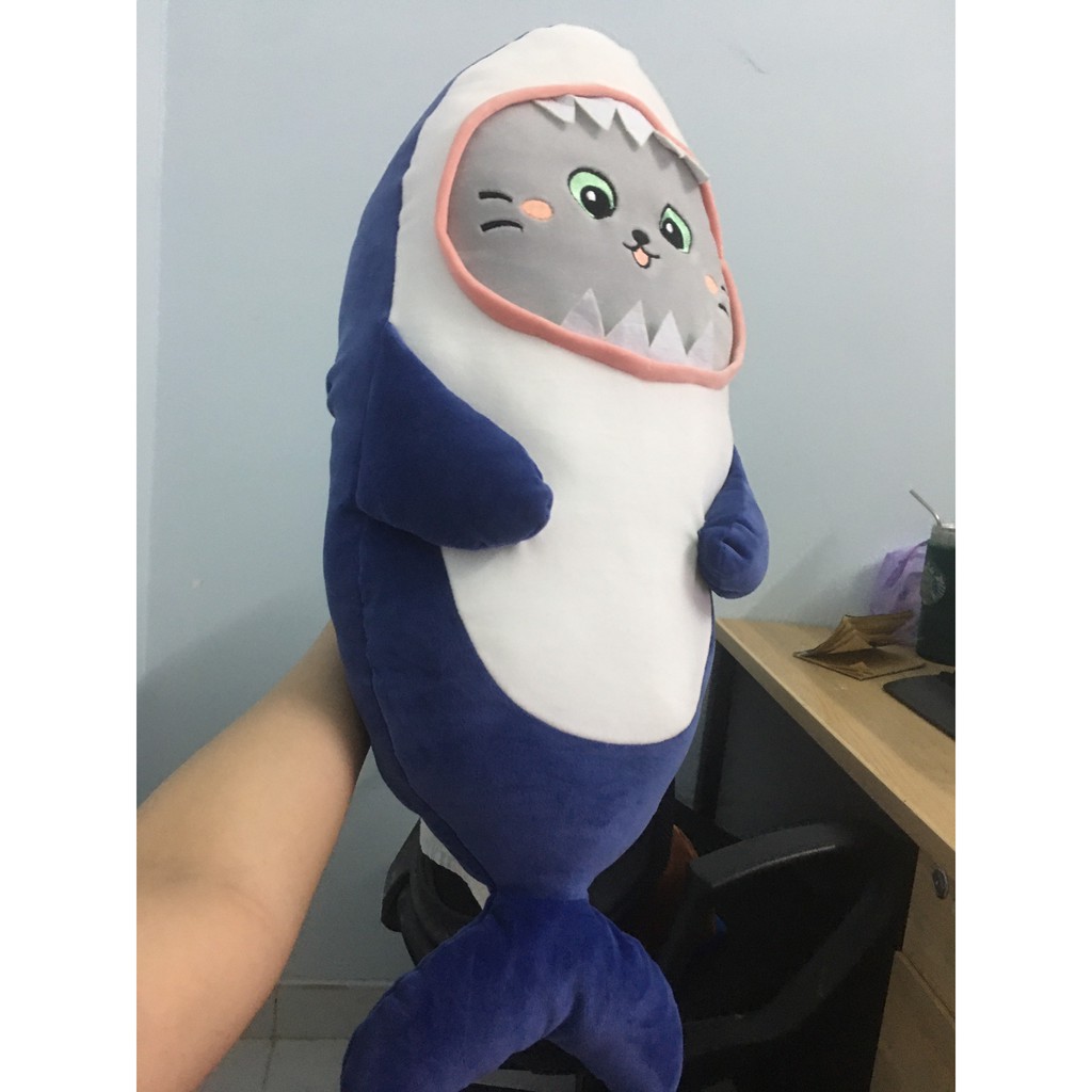 Gấu Bông Mèo Cosplay Cá Mập Siêu Yêu Size 35cm - Diabrand