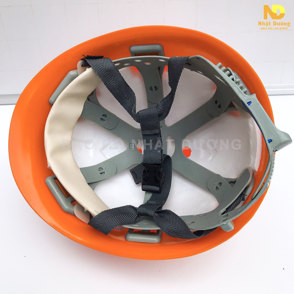 Mũ bảo hộ lao động kiểu nhật lót xốp N01 nhựa ABS cao cấp,  Nón bảo hộ lao động Nhật Dương màu cam