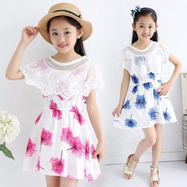 Váy trẻ em hoa lá