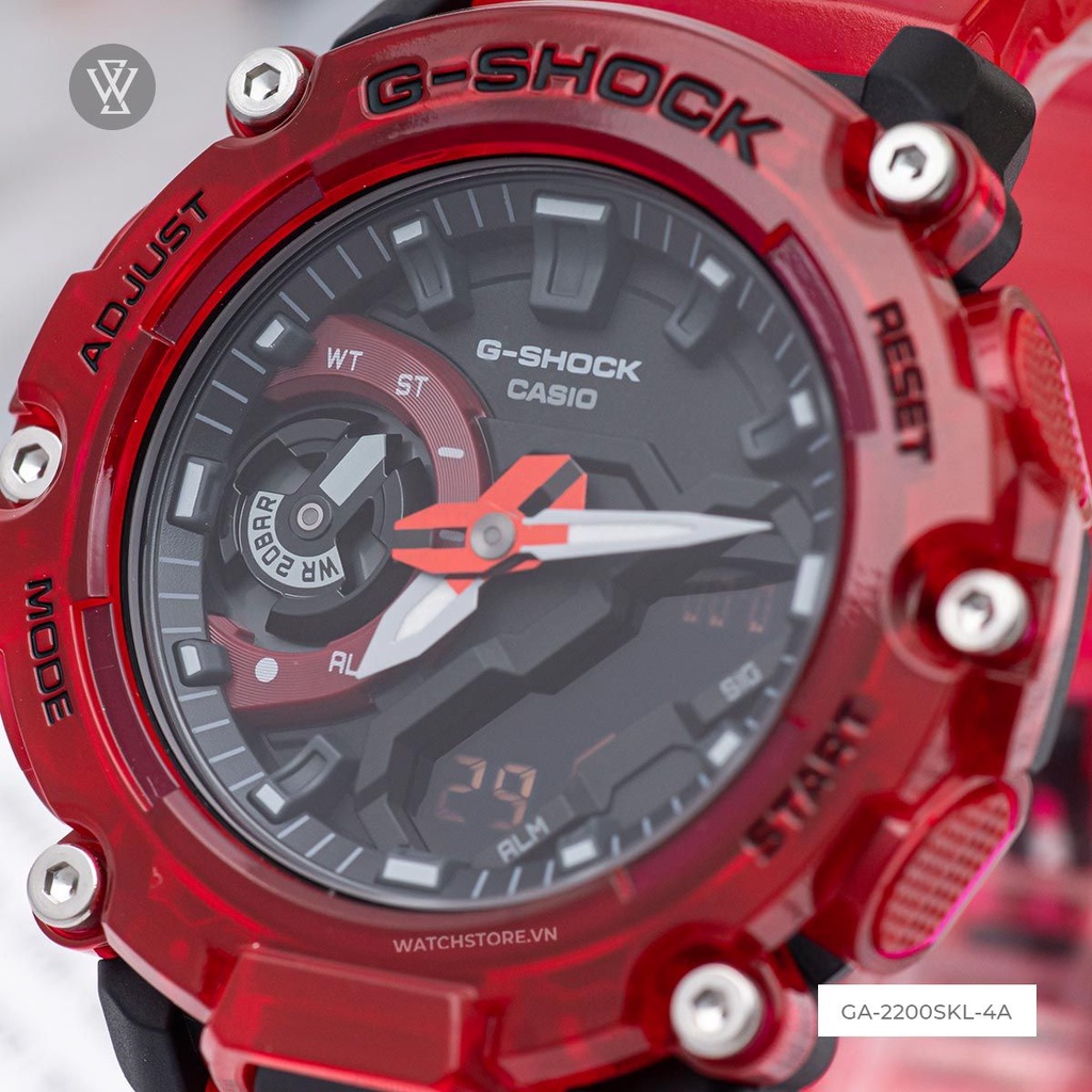 Đồng Hồ Điện Tử Nam Casio G-Shock WATCHSTORE GA-2200SKL-4ADR Thiết Kế Mặt Kính Khoáng 47mm, Vỏ Và Dây Nhựa Bền Bỉ