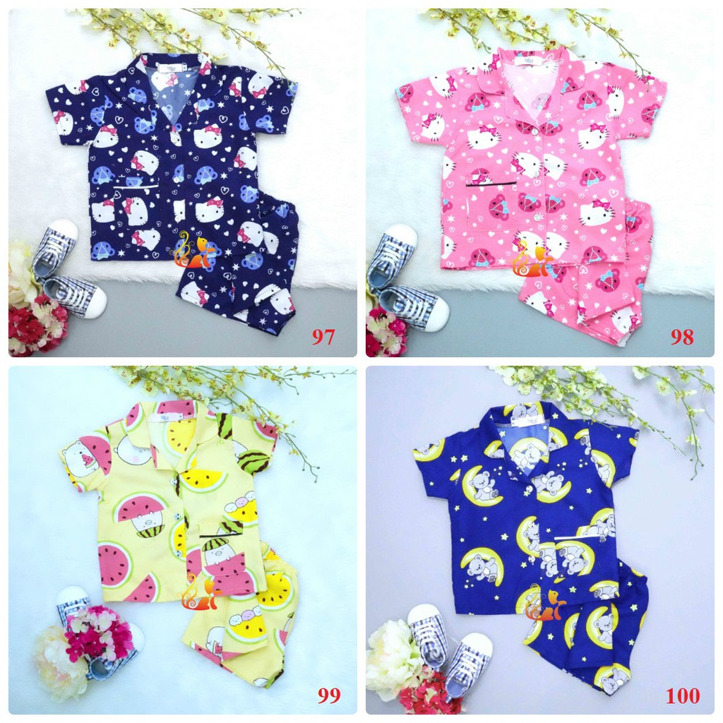 Đồ Bộ Mặc Nhà &quot;Quần Đùi&quot; Pijama Kate Thái - Size số 2 - Cho Bé 8 - 13kg. Từ 1 tuổi - 3 tuổi. (Phần 5).