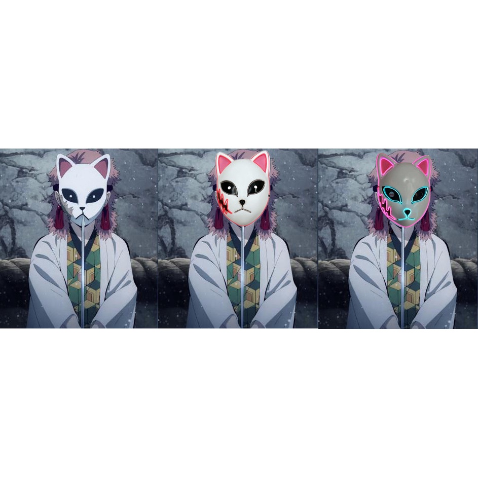 Mặt Nạ Hóa Trang Halloween Hình Mèo Có Đèn LED Phát Sáng Độc Đáo