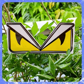 Sticker hoạt hình mắt Fendi vàng,decal xe máy cao cấp không phai màu,nhãn dán mini FREESHIP