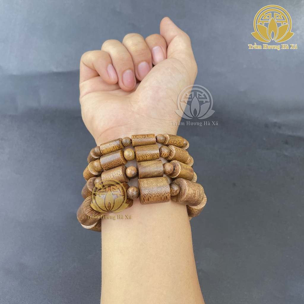 Vòng tay phong thủy Trầm Hương Hà Xá trụ trúc may mắn, bình an và tài lộc