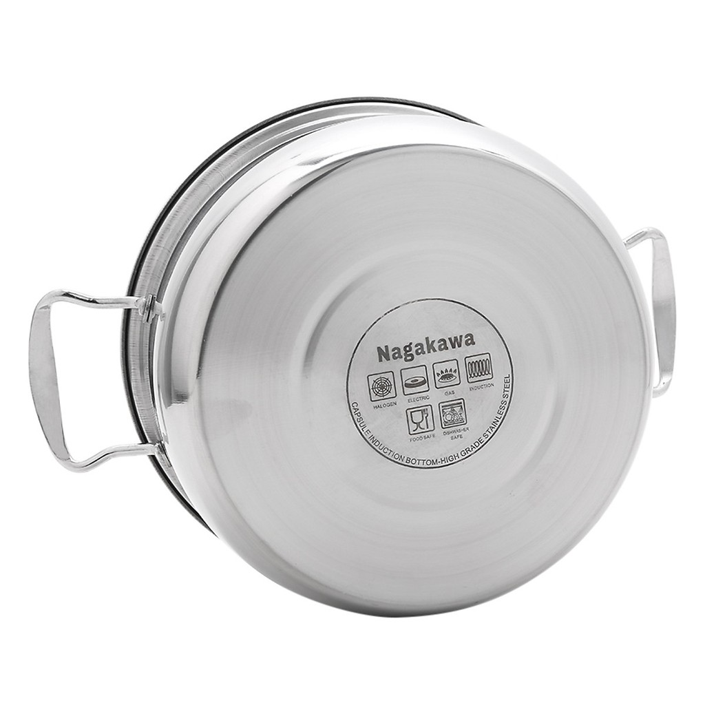 Bộ nồi inox cao cấp Nagakawa NAG1305  dùng cho mọi loại bếp - Hàng Chính Hãng