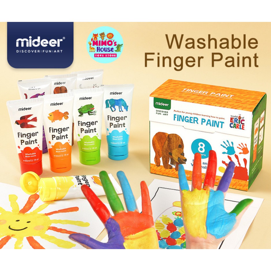 ( CHÍNH HÃNG) - Bộ màu vẽ bằng tay của #Mideer – MD4110 - Finger paint