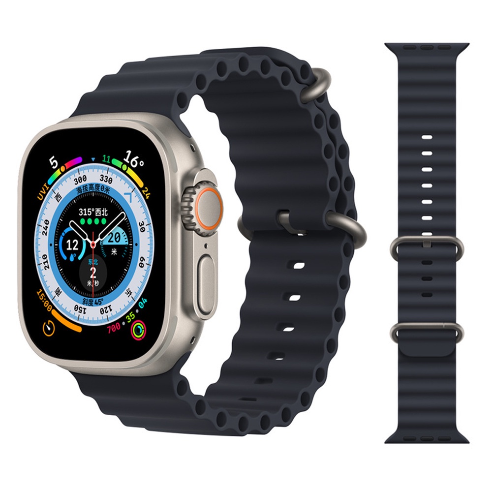 Dây Đeo Đồng Hồ Bằng silicone Cho Iwatch 45mm 49mm 44mm 40mm 41mm 42mm 45 mm series 8 7 6 3 5 4 se