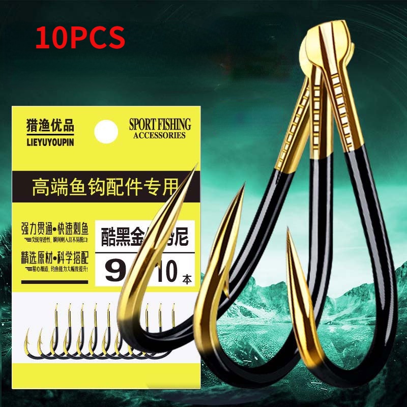 Set 10 Lưỡi Câu Cá Bằng Thép Gai Chất Lượng Cao