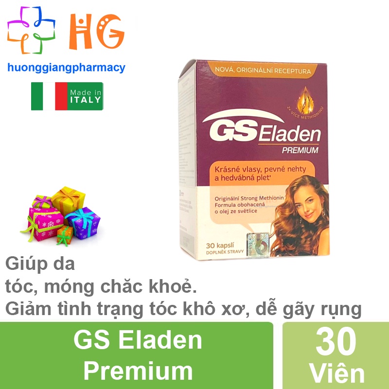 Viên uống đẹp da GS Eladen Premium bổ sung vitamin và khoáng chất cho cơ thể giảm rụng tóc phục hồi tóc khô sơ trẻ ngọn