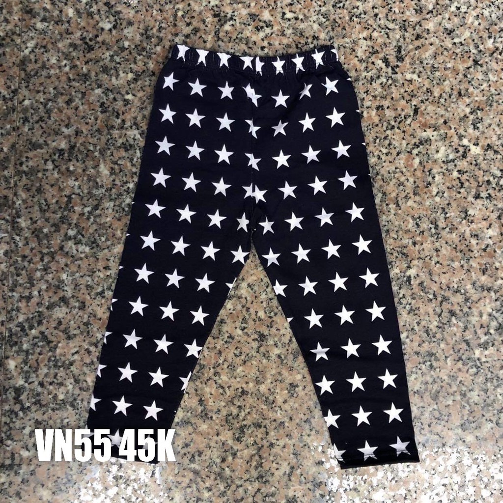 Quần Legging Bé Gái, Thun Cotton Mềm Mát Co Giãn 4 Chiều, Họa Tiết Xinh (10-20kg).