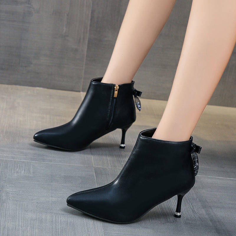 Giày bốt cao gót mũi nhọn thời trang cho nữ size 35-43 41 42