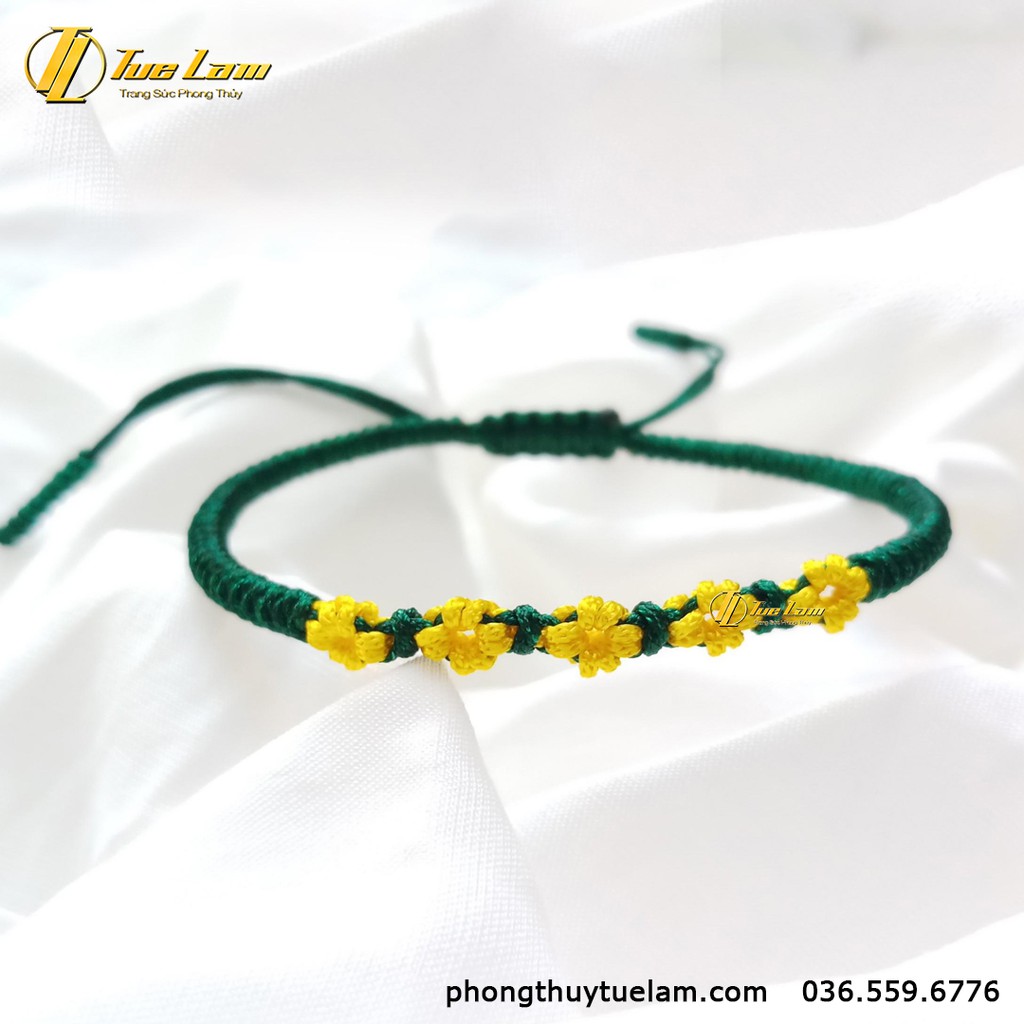 [Vòng May Mắn] Vòng chỉ may mắn bện handmade hoa nhí năm cánh đủ màu hợp mệnh