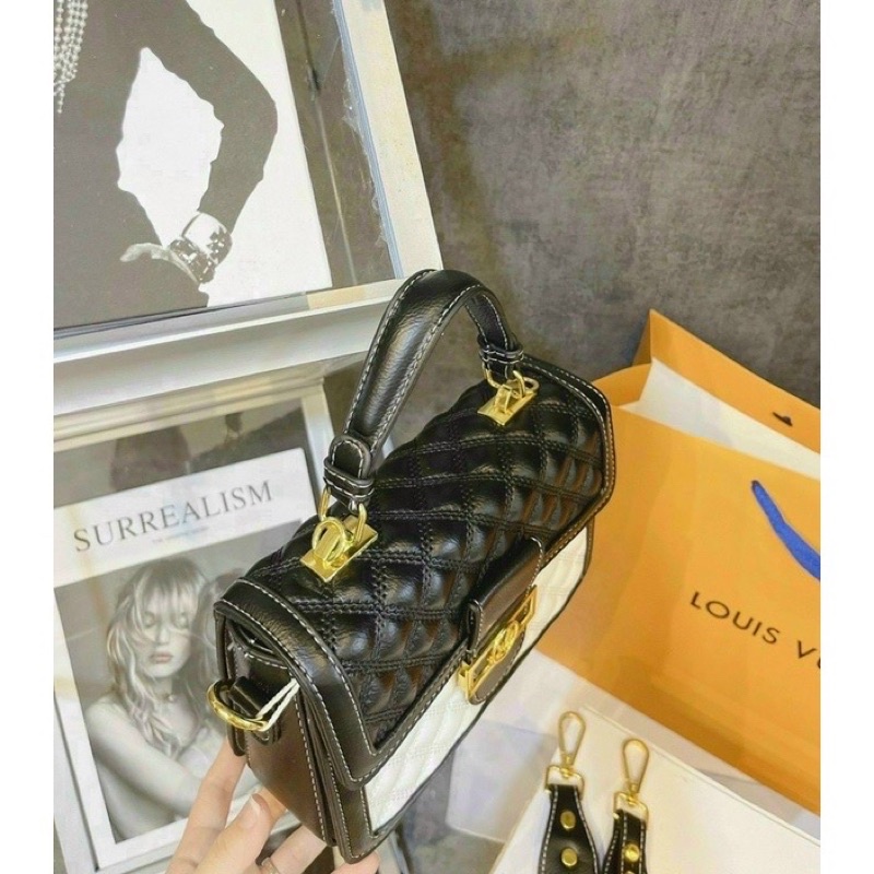 Túi Xách Nữ Đeo Vai Ô Trám, Túi Nữ Đeo Chéo Khoá Nẹp Chữ V