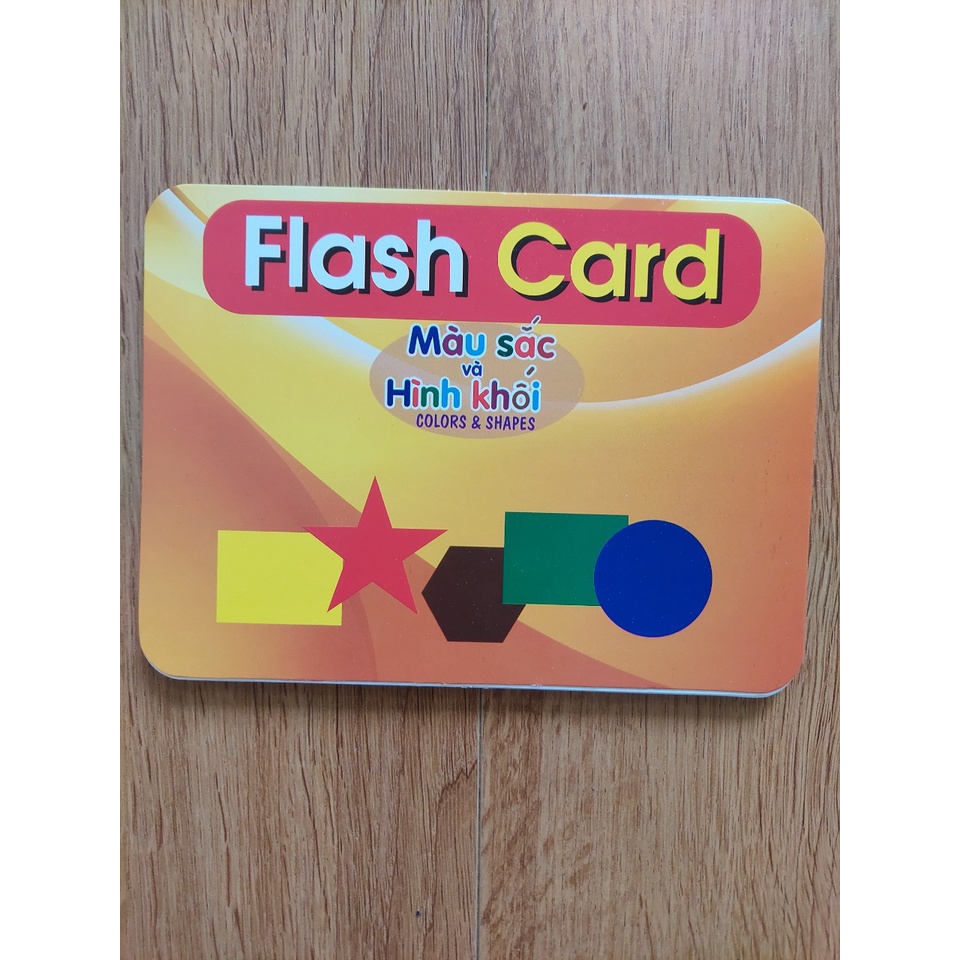 Thẻ học thông minh kích thước lớn 12x16cm chủ đề hình khối -  Flashcard TGXQ Glenn doman chuẩn