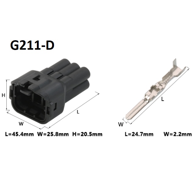 G211-Giắc cắm ô tô cảm biến oxy phích cắm chống thấm nước 6 lỗ 2.2mm