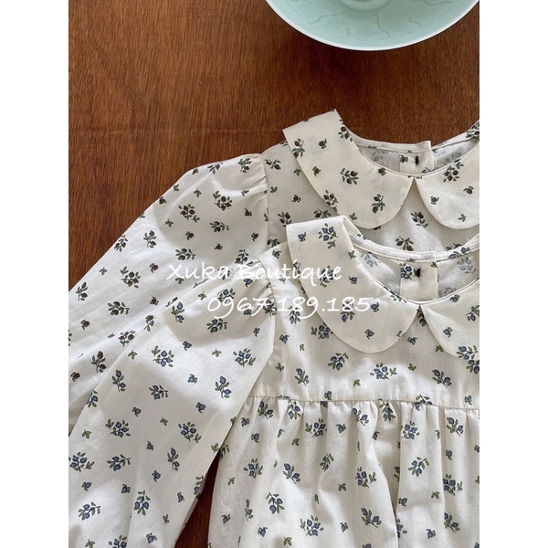 Bodysuit Dài Tay Hoạ Tiết Quả Oliu Bé Gái Cao Cấp Phong Cách Hàn Quốc [Jennybebe]