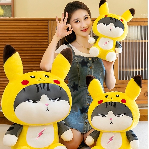Gấu Bông Mèo Hoàng Thượng Lốt Thỏ, Mèo Hoàng Thượng Cosplay Ếch Xanh, gấu trúc, Chất Liệu Lông Mịn Cao Cấp