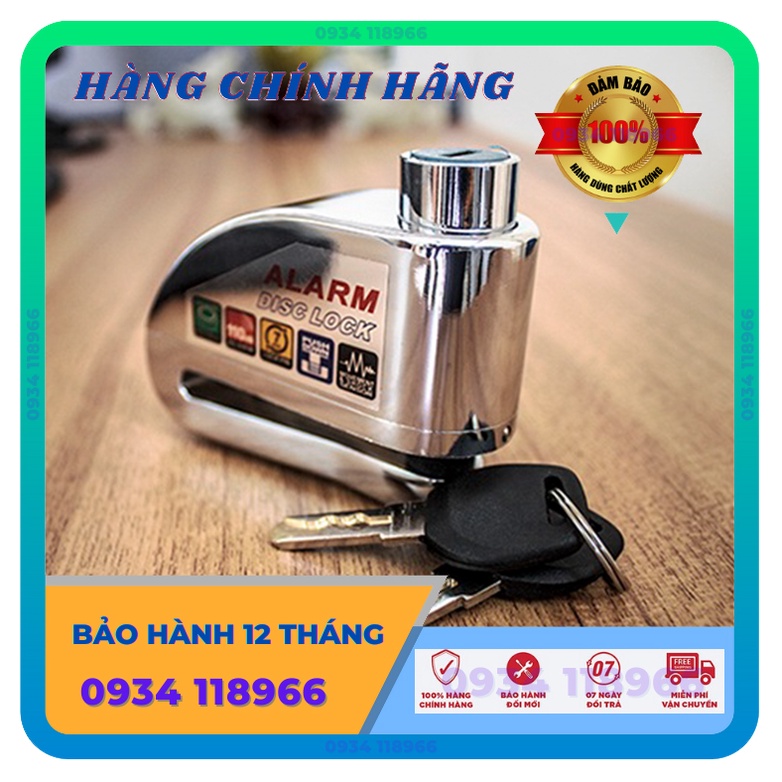 Ổ khóa đĩa xe máy báo động còi hú chống trộm