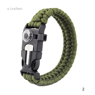 Xinshen Bộ Vòng Đeo Tay Sinh Tồn Paracord La Bàn\/Flint\/Bộ Dụng Cụ Cắm Trại