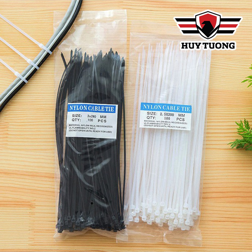 Dây rút nhựa màu trắng 🚚 FREESHIP 🚚 Dây rút nhựa đủ kích cỡ 10CM, 20CM, 30CM, 40CM (1 bịch 70 dây) - Huy Tưởng