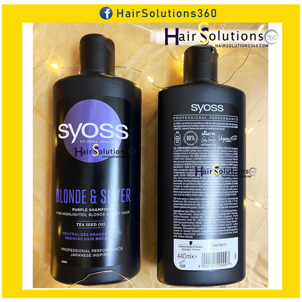Dầu gội xả tím khử vàng Syoss Đức - Hairsolutions360