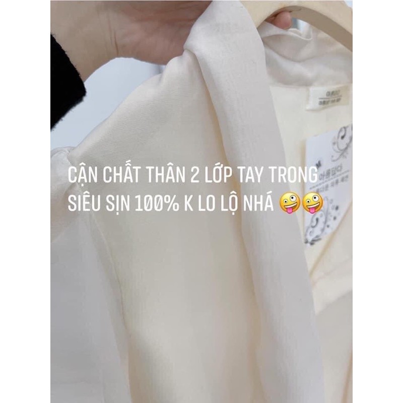 Áo sơ mi dài tay chất tơ cao cấp 2 lớp cổ nơ phong cách Hàn Quốc[ FREESHIP 50k] kèm ảnh mẫu tự chụp